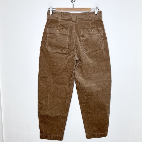 Banana Republic Corduroy Barrel Leg Pants Brown Womens Size 4 High Rise Utility - Picture 5 of 7